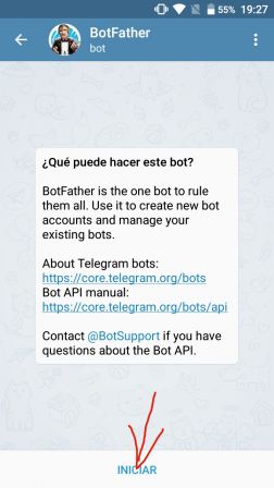 crear bot telegram